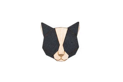 Produktbild von BeWooden Holz Brosche Schwarze Katze Brosche