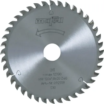 Produktbild von Mafell Sägeblatt-HM 120 x 1,2/1,8 x 20 mm, Z 40, FZ/TR | 092559