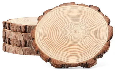 Zdjęcie produktu dla Solidchoice - Zestaw 5 naturalnych drewnianych elementów do rękodzieła i dekoracji