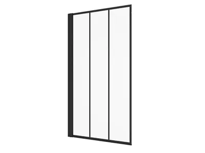 Produktbild von Schwarzer mattierter schwenkbarer Badewannenschirm im Industriestil - 80 x 140 cm - DOLANA