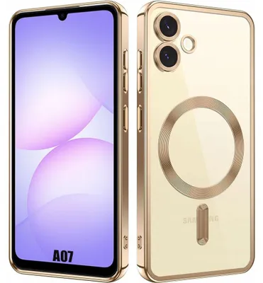Image de Coque pour Samsung Galaxy A07, Silicone avec Cercle Magnétique Protection Caméra - Doré