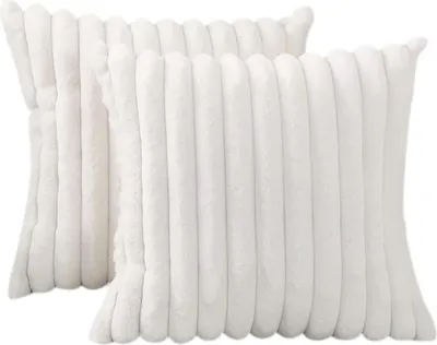 Produktbild von OKWISH Kissenbezüge 2 Stück Kissenbezug Kissenhülle Kopfkissenbezug Kissen Bezug Weich, 50x50cm Sofakissen Couchkissen Bezug Sofa Reißverschluss Weiß