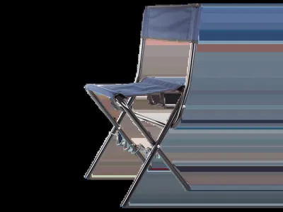 Image de Verk 01678 Chaise de camping pliante avec support pour canne à pêche bleu