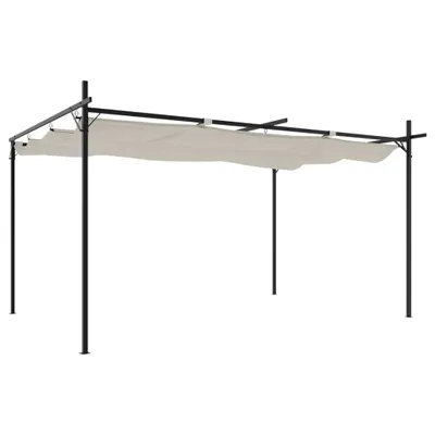 Produktbild von vidaXL Pergola mit Schiebedach Creme 395x292x230 cm