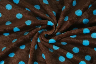 Obrázek produktu pro puntík tyrkys + hnědá, látka, metráž / 50cm