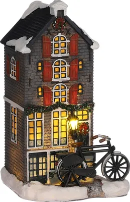Produktbild von Luville Weihnachtsdorf-Miniatur Grachtenhaus - L11 x B9,5 x H18,5 cm
