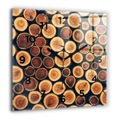 Produktbild von Wallfluent Große Wanduhr – Stilles Quarzuhrwerk - Uhr Dekoration Wohnzimmer Schlafzimmer Küche - Zifferblatt - schwarze Zeiger - 60 cm - Holz