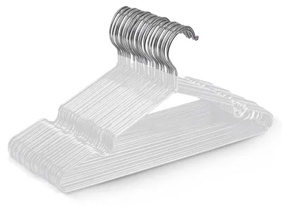 Imagen del producto de Perchas de metal con revestimiento de goma, 20 unidades, color blanco, ideales para ahorrar espacio en el armario