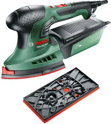 Zdjęcie produktu dla Bosch PSM 200 AES, Multiszlifierka, Rzep, Czarny, Zielony, Czerwony, 6000 OPM, 26000 OPM, 1,8 mm