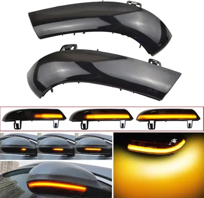 Produktbild von 2 Stück für Volkswagen Golf 5 MK5 2003-2008 Auto Dynamic LED drehen Signal Licht Rückblick Spiegel Flasher Wasser Blinker (Transparent Black)
