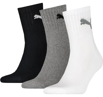 Obrázok produktu pre Puma Short Crew športové ponožky, 3-dielový balík, farba: viacfarebná. Veľkosť: 43-46