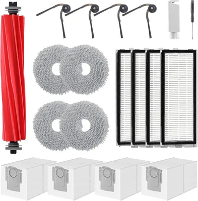 Produktbild von QV 35A Zubehör für Roborock QV 35A/QV 35S/QR 598/QR 798 Staubsauger 1 Hauptbürsten,4 HEPA-Filter,4 Staubbeutel,4 Wischtücher,4 Seitenbürsten,1 Bürste,1 Schraubendreher,19 pcs Ersatzteilset
