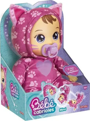 Produktbild von Babypuppe, Lansay Mon Bébé Cabrioles Mimi le Chat, Ab 18 Monate, Weiche Katze, Purzelbaum Funktion
