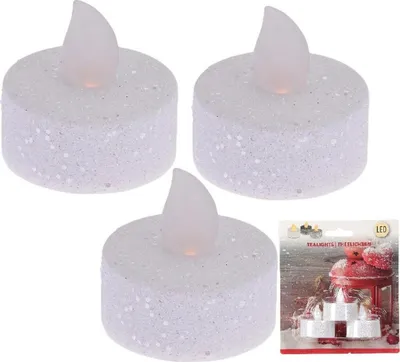 Zdjęcie produktu dla Świeczki tealight LED zestaw 2 brokatowych świeczek