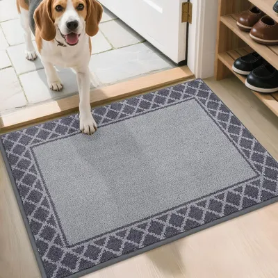 Obrázek produktu pro Podlahová rohož 60 x 90 cm, podlahová rohož na zachytávání nečistot, šedá barva, omyvatelná, pro použití v interiéru