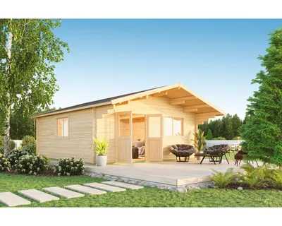 Produktbild von Gartenhaus Outdoor Life Zanzibar 4 inkl. Fußboden 635 x 745 cm natur