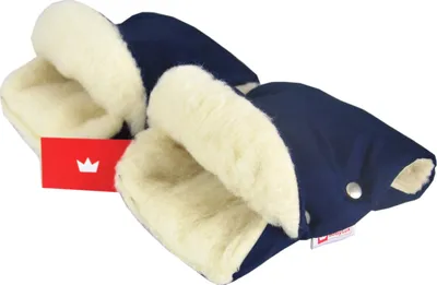 Produktbild von BABYLUX MUFF Handmuff Handwärmer Kinderwagen Handschuh 13. Marine Blau + Lammwol