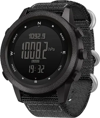 Produktbild von Sportuhr mit Kompass, Temperaturmessung und Höhenmesser für Herren – Taktische Survivaluhr 46 mm