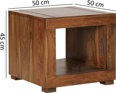 Obrázek produktu pro FineBuy Konferenční stolek Sheesham Masivní dřevo 50x45x50cm Odkládací stolek Obývací pokoj