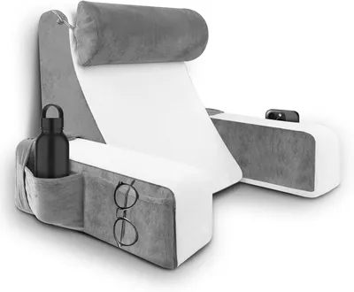 Immagine prodotto di Cuscino lombare 36x40x48 cm, con supporto regolabile per il collo e braccioli, ideale per il letto