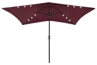 Productafbeelding van Rechthoekige Tuinparasol met Zwengel en Knikfunctie 2x3m