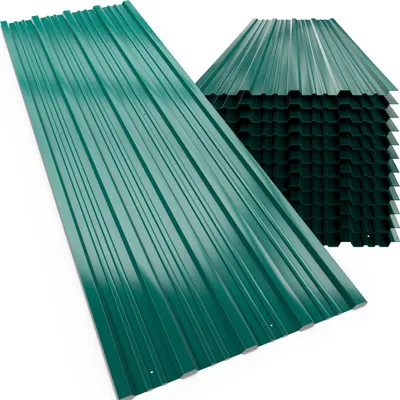 Produktbild von DEUBA® 12x Trapezblech 129cm x 46cm = 7m² verzinkt Profilblech Dachblech Wellblech Dachplatten Gerätehaus Carport Grün