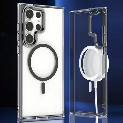 Produktbild von Für Samsung Galaxy S24 Ultra MagSafe Acryl TPU Silikon Schutzhülle Case Schwarz