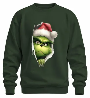 Imagen del producto de Sudadera o jersey con estampado del Grinch en Navidad, diseño navideño divertido, color verde, talla 3XL