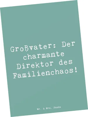 Produktbild von Mr. & Mrs. Panda Postkarte Spruch Großvater Direktor - Meeresbrise - Geschenk, Ansichtskarte, einzigartige Designs, Liebe, Fotokarte, Familie, Postkarten, Opa, Grußkarte