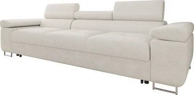 Produktbild von MIRJAN24 Schlafsofa Torezio 3 Bis, Couch mit Einstellbare Kopfstützen, 3-Sitzer mit Schlaffunktion, Wohnzimmer, 263x102x70-90 cm (Farbe: Flow 06)