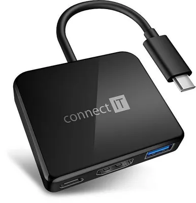 Image de Hub USB Connect IT USB-C/ USB-C, HDMI, USB 3.0 - noir