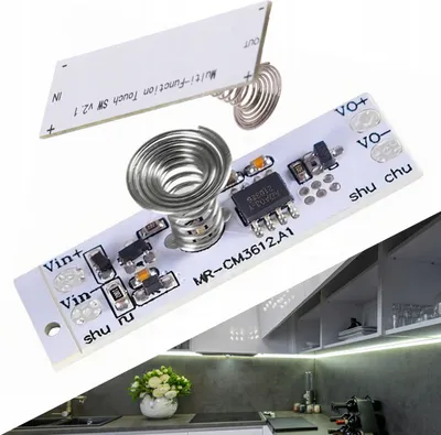 Produktbild von Touch-Dimmer Schalter LED-Streifen 12V 5A – Stufenlose Helligkeitsregelung | Kompakt | Für LED-Bänder