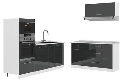 Immagine prodotto di Cucina Vicco Fame-Line Antracite lucido/Bianco 340 cm, PL Marmo, Model 63923