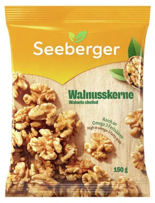 Produktbild von Seeberger 1300001007, Walnuss, 150 g, 717 kcal, 215 kcal, 16 g, 4,7 g