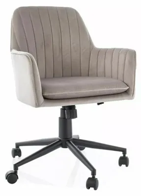 Image de Fauteuil de bureau en velours "Q-886" - Beige foncé - l 58 x H 83 cm