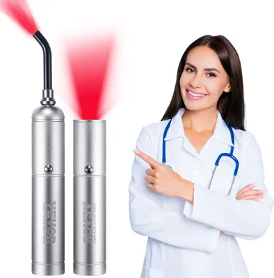Produktbild von VEVOR Rotlichttherapiegerät 2-in-1-Lichttherapiestab für Gesicht Körper Gelenke Mund Nase Ohren handgehaltene Rotlicht-Heiltherapie-Taschenlampe und 5 Wellenlängen Pulsmodus zur Schmerzlinderung