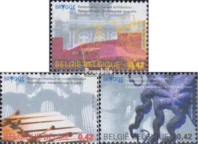 Produktbild von Briefmarken Belgien 2002 Mi 3108-3110 (kompl.Ausg.) gestempelt Brügge