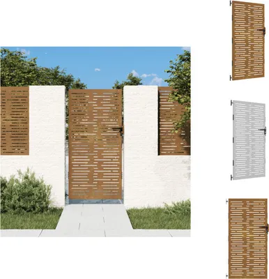 Immagine prodotto di vidaXL Cancello da giardino 85x175 cm in acciaio corten Design quadrato - Cancelli da giardino