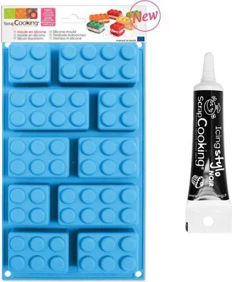 Immagine prodotto di Stampo in silicone ScrapCooking Lego + penna nera per glassa