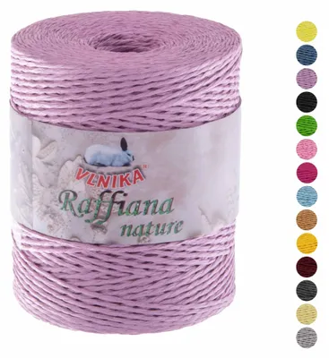 Produktbild von 200g Papiergarn Raffiana Nature zum Häkeln Bastband gezwirnt Farbauswahl
