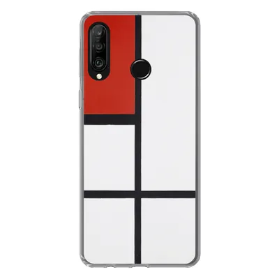 Produktbild von MuchoWow® Handyhülle Schutzhülle Hülle für Huawei P30 Lite Komposition - Piet Mondrian Silikon Softcase Handy Hülle - Handyhülle