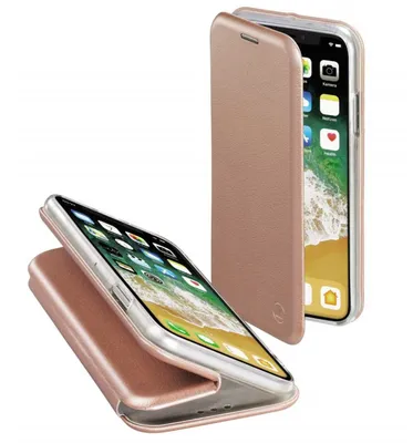 Image de Booklet Curve pour Apple iPhone X/Xs or rose