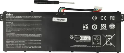 Produktbild von vhbw Akku kompatibel mit Acer Swift 3 SF314-56, SF314-54-56L8, SF314-54G-52C6, SF313-51, SF314-55, SF314-52 Notebook (3000 mAh, 15,28 V, Li-Polymer)