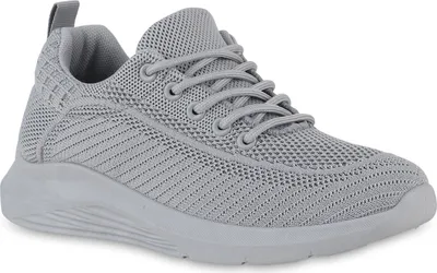 Produktbild von VAN HILL Damen Laufschuhe Sportschuhe Sportliche Strick Profil-Sohle Schuhe 841023, Farbe: Grau, Größe: 36