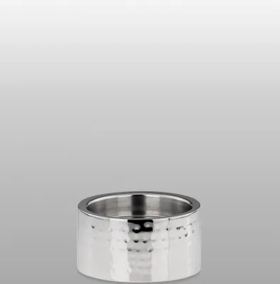 Produktbild von Stumpenkerzen-Halter rund, gehämmert Edelstahl D: 10,5cm, H: 5,0cm