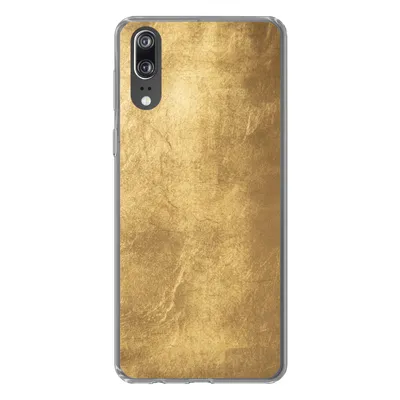 Produktbild von MuchoWow® Handyhülle Schutzhülle Hülle für Huawei P20 Licht fällt auf eine goldene Wand Silikon Softcase Handy Hülle - Hardcover
