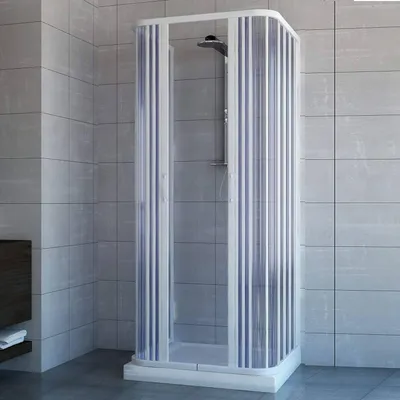 Imagen del producto de Saturnia 70x80 cm Mampara de ducha 3 lados PVC plegable central — cabina rectangular autoportante,  Italy