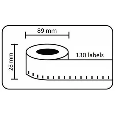 Produktbild von rillstab Etikettenrolle 89x28 mm 12 Rollen Weiß