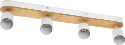 Produktbild von OSRAM LED Spot Wood Line Deckenstrahler 4x GU10, Weiß/Holzdekor, Stahl/Kautschukholz, schwenkbar, IP20, Innenbereich