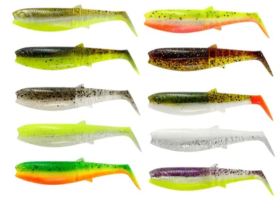 Produktbild von Savage Gear Cannibal Shad 8cm 5g - 5 Gummishads, Farbe:Green Pearl Yellow